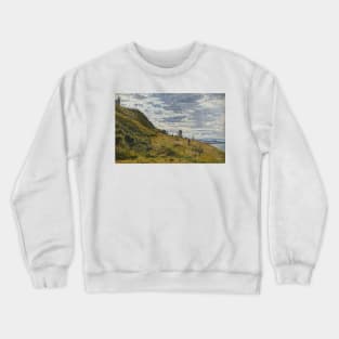 Walking on the Cliff of Sainte-Adresse by Claude Monet Crewneck Sweatshirt